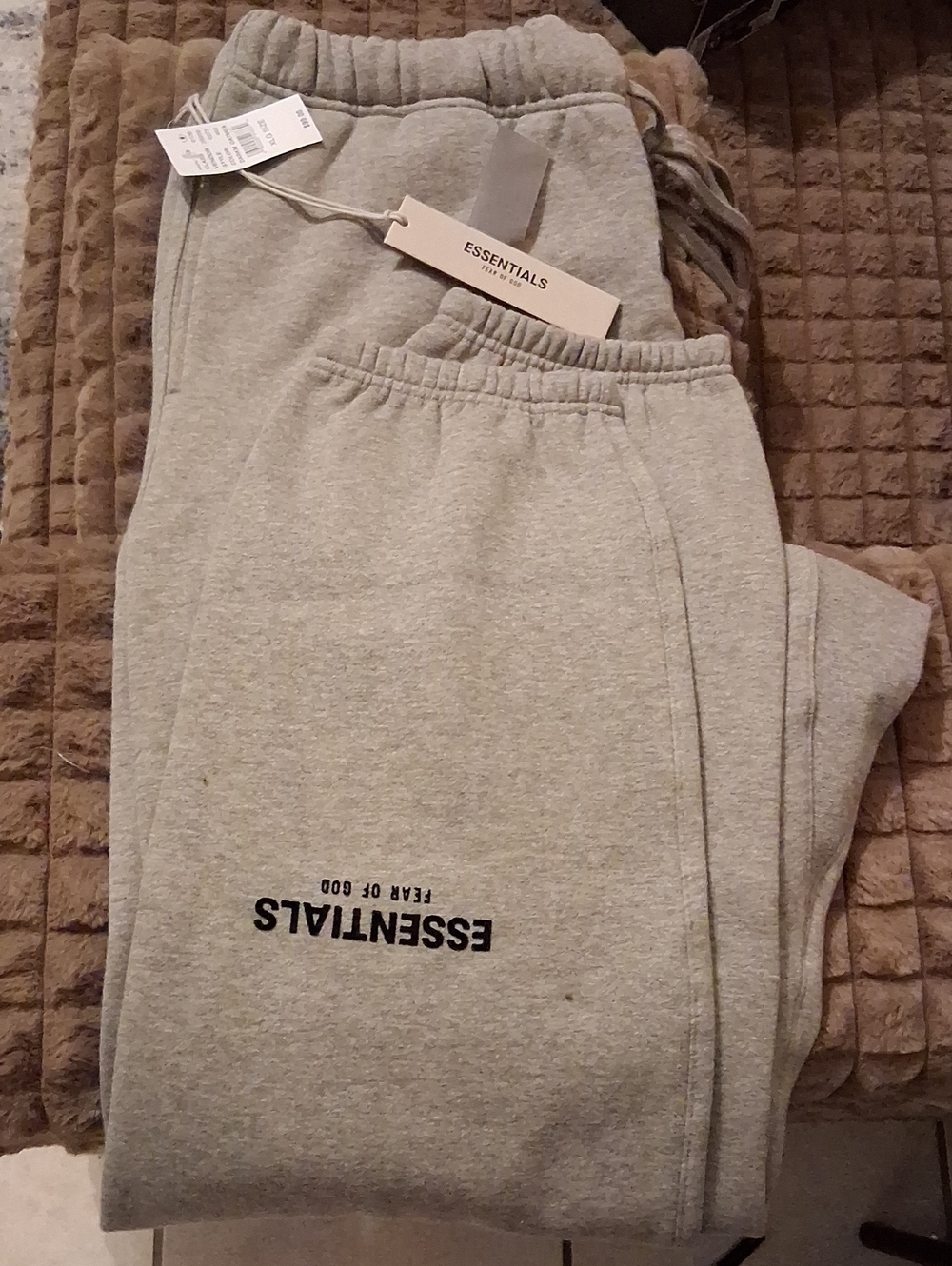 Essentials Light Grey Logo Sweatpants